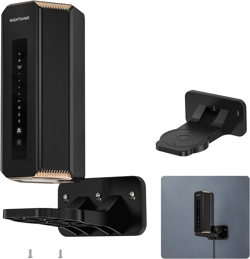 SURVADV Wall Mount for Orbi WiFi 7 Router - Compatible with Orbi 970, 870, 770 Series & Nighthawk Wi-Fi 7 Mesh Systems, Orbi Secure Bracket Holder for Save Space & Boost Signal (RBEWMB-10000S) (Black, 1-Pack) - Image 1